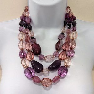 Purple Multi-Strand Beaded Necklace